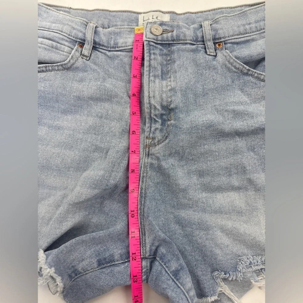 Womens Jean Shorts-NICOLE MILLER-blue stretch denim "Nomad Super High Rise"-12 - Picture 6 of 7